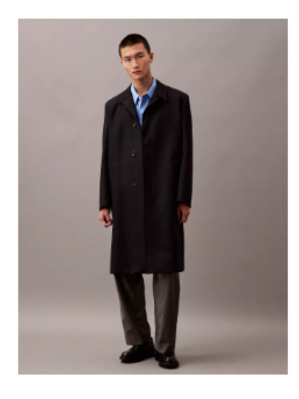 NWT Calvin Klein Men's Black Wool Cashmere Overcoat sz 44R